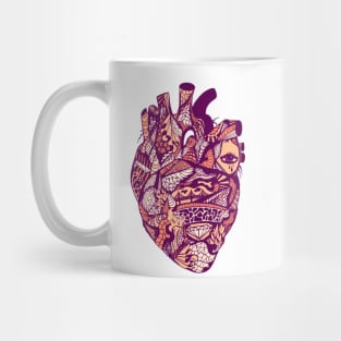 Peach Transparent Heart Mug